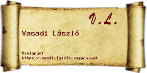 Vasadi László névjegykártya